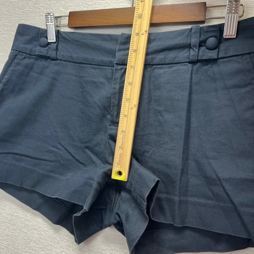 Banana Republic Chino Shorts Womens 10 Navy Blue Cotton Stretch Mid Rise Coastal